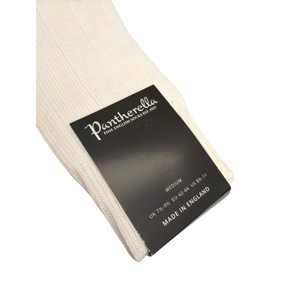 New Pantherella Egyptian Cotton Socks Luxury Ribbed White Old Money Quiet Luxury